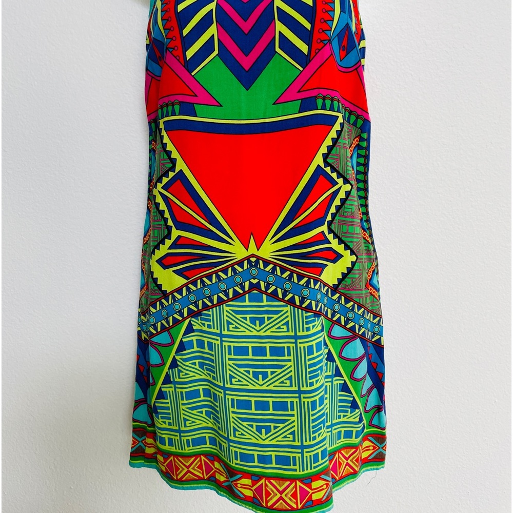 FLYING TOMATO Dress Colorful ART DECO Print Shift Size XS - Picture 5 of 12